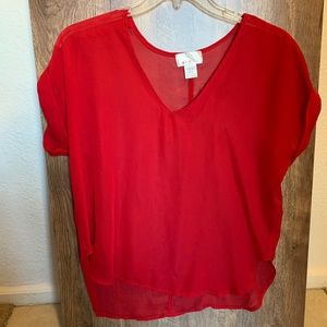 Sheer Red Top